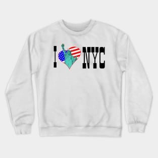 Statue of Liberty in the heart and I love NYC Crewneck Sweatshirt